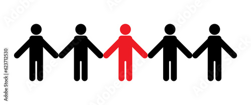 Man icon Vector illustration isolated on white background. Team work, leadership. EPS 10 File.