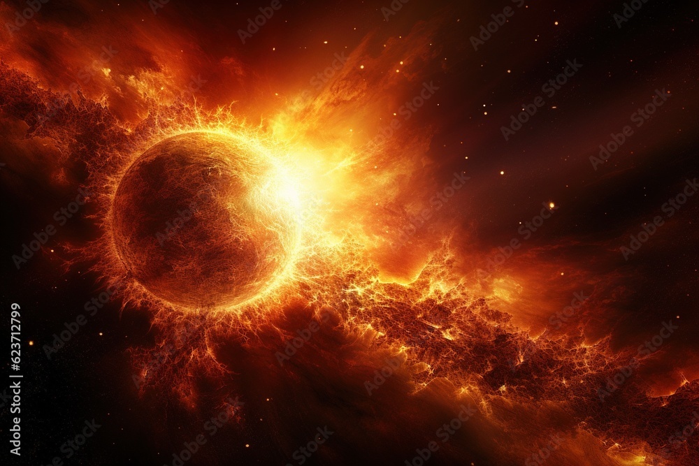 Solar flare erupting from a distant sun Solar flare erupting from a distant sun