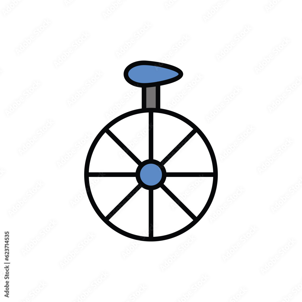 Unicycle icon vector stock illustration.