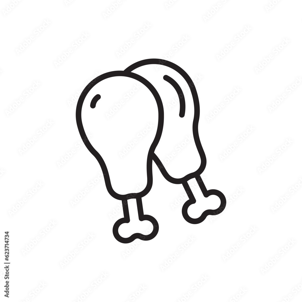 Chicken leg vector icon. Chicken flat sign design. Chicken symbol pictogram. UX UI icon Chicken leg vector icon. Chicken flat sign design. Chicken symbol pictogram. UX UI icon