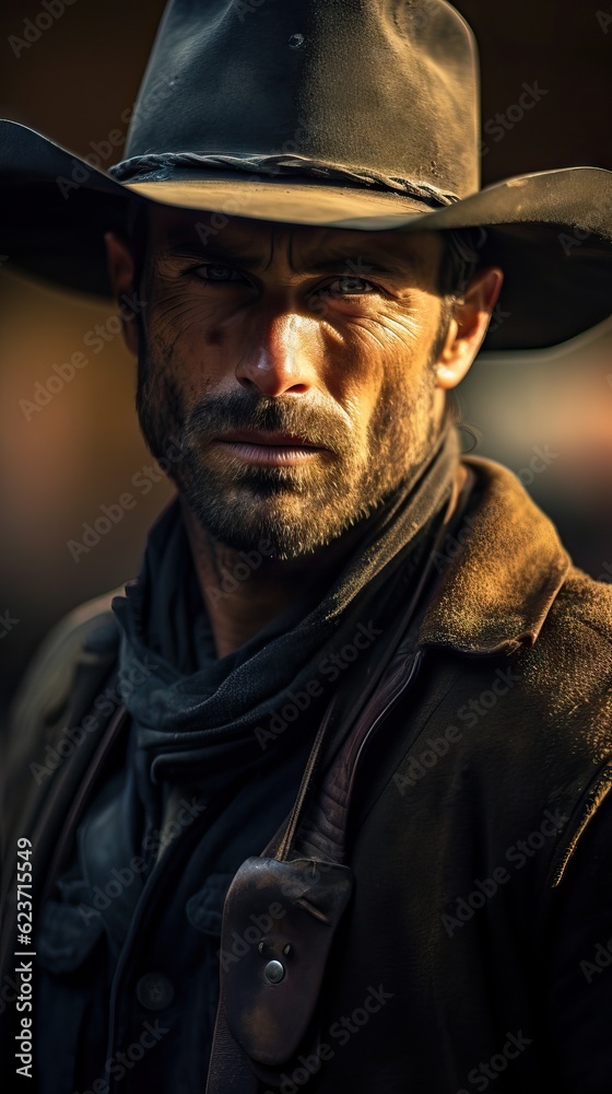 Cowboy in Soft Lighting AI Generated
