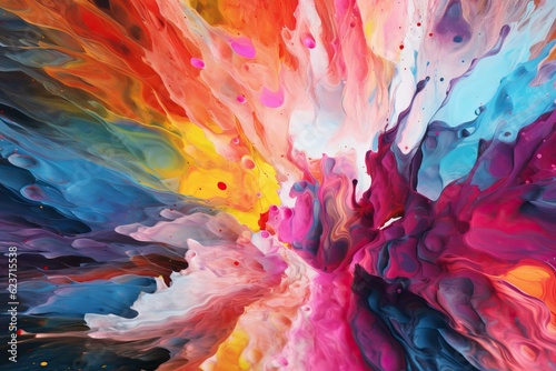 Vibrant Abstract Rainbow Painting Wallpaper AI Generated