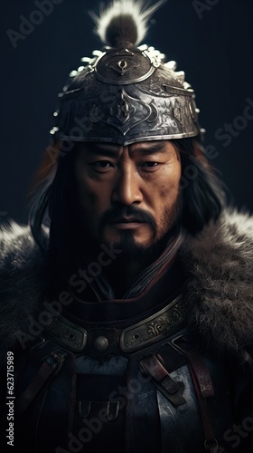 Genghis Khan: A Captivating Portrait with Soft Lighting and High Definition AI Generated