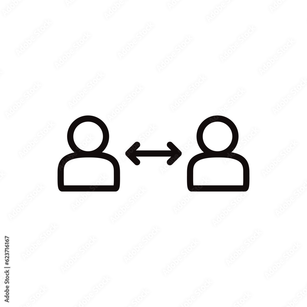 Distance vector icon. Social distance flat sign design. Distance people symbol pictogram. UX UI icon Distance vector icon. Social distance flat sign design. Distance people symbol pictogram. UX UI icon