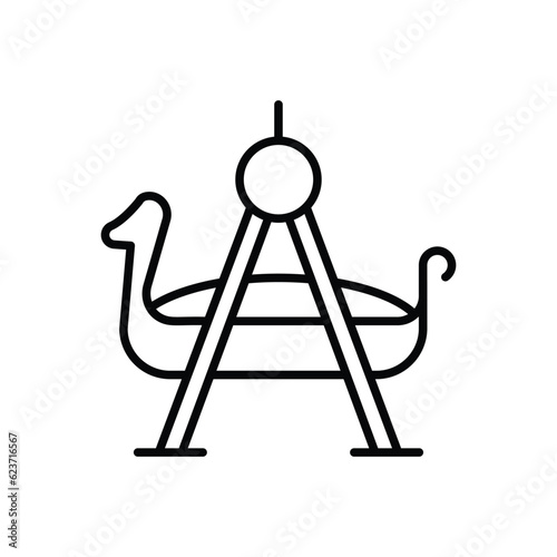 Swinging Boat icon vector stock illustration.