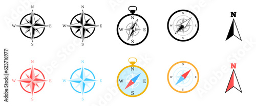 Canvas Print compass icon direction maps navigation