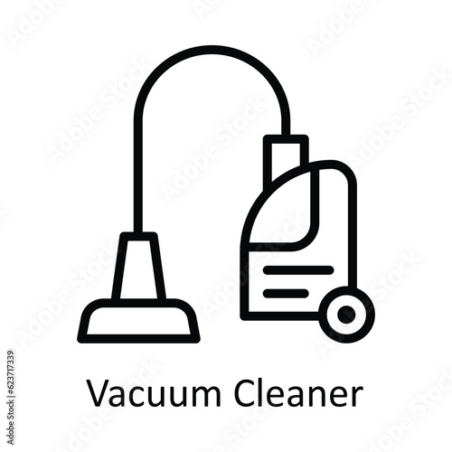 Vacuum Cleaner Vector outline Icon Design illustration. Kitchen and home Symbol on White background EPS 10 File