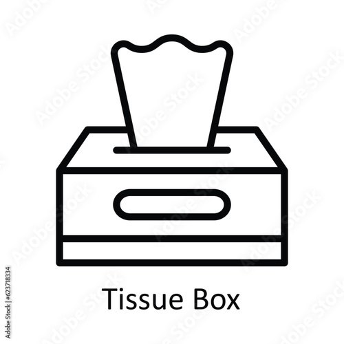 Tissue Box Vector outline Icon Design illustration. Kitchen and home  Symbol on White background EPS 10 File
