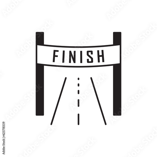 Finish flag vector icon. Formula 1 finish flat sign design. Finish road racing symbol pictogram. UX UI icon