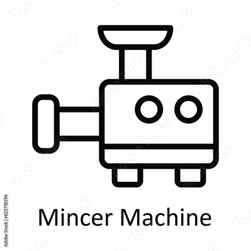Mincer Machine Vector outline Icon Design illustration. Kitchen and home  Symbol on White background EPS 10 File