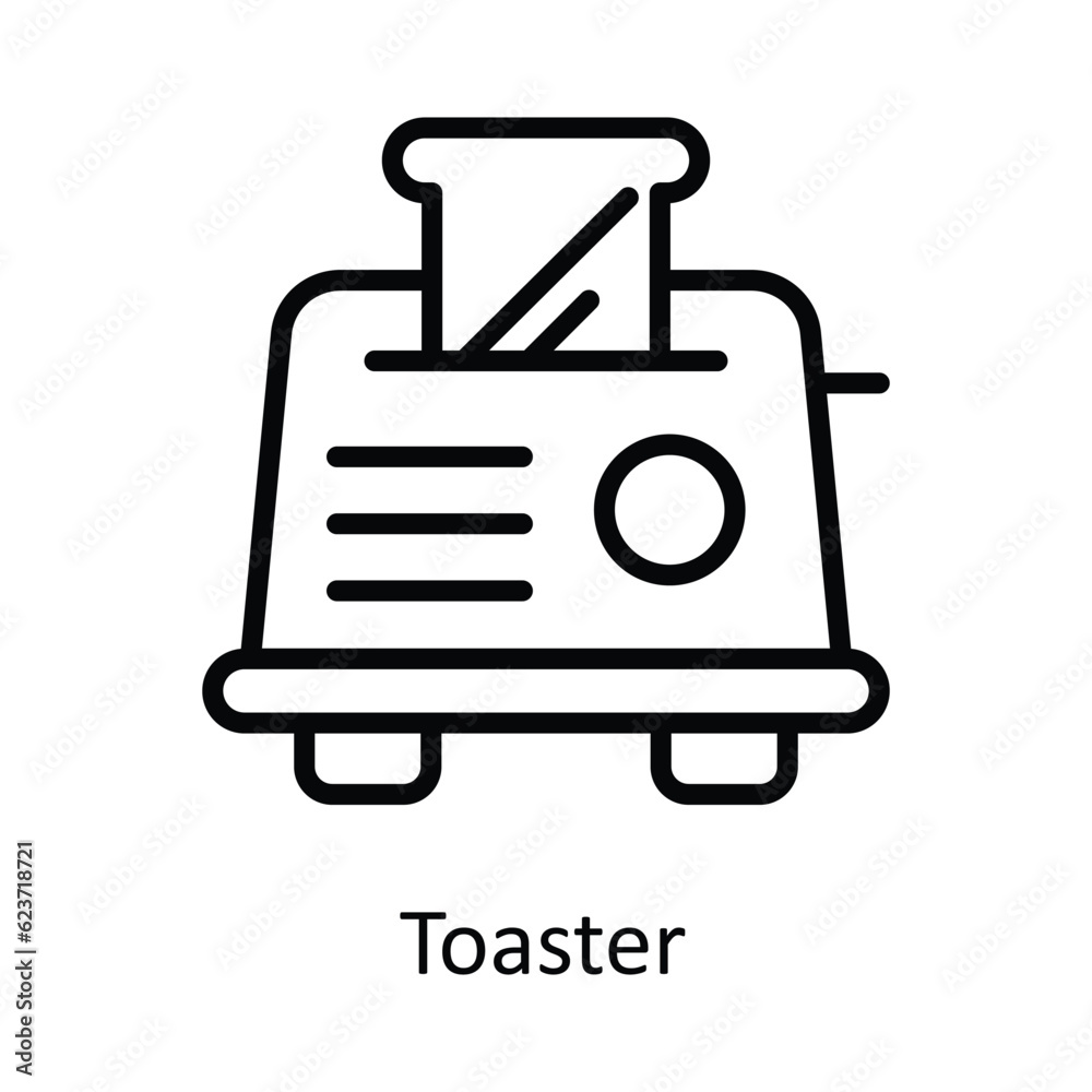 Toaster Vector outline Icon Design illustration. Kitchen and home Symbol on White background EPS 10 File Toaster Vector outline Icon Design illustration. Kitchen and home Symbol on White background EPS 10 File