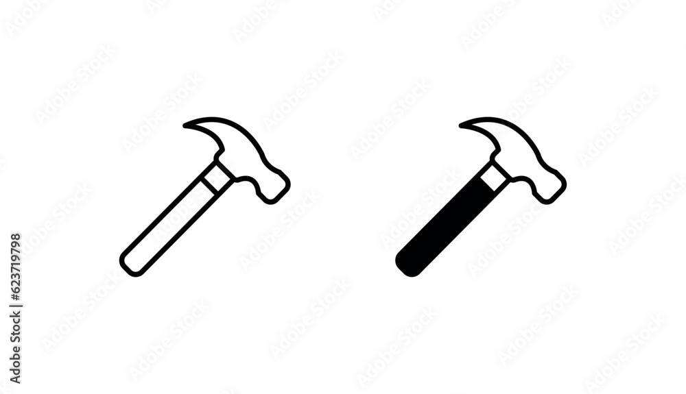 Hammer icon design with white background stock illustration Hammer icon design with white background stock illustration