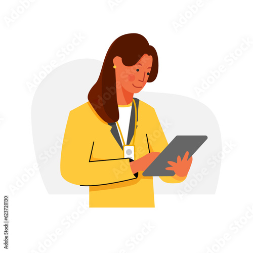 Women use tab wear suit