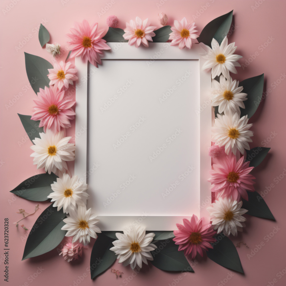 frame with flowers