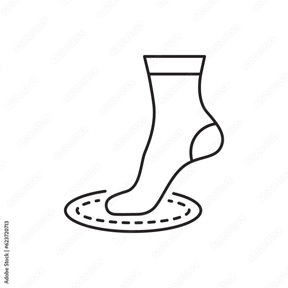 Foot sock vector icon. Foot flat sign design. Socks symbol pictogram. UX UI icon Foot sock vector icon. Foot flat sign design. Socks symbol pictogram. UX UI icon