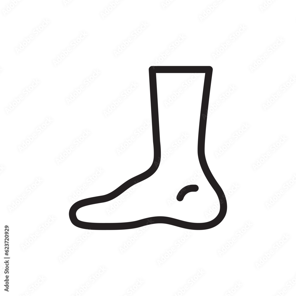Foot sock vector icon. Foot flat sign design. Socks symbol pictogram. UX UI icon Foot sock vector icon. Foot flat sign design. Socks symbol pictogram. UX UI icon