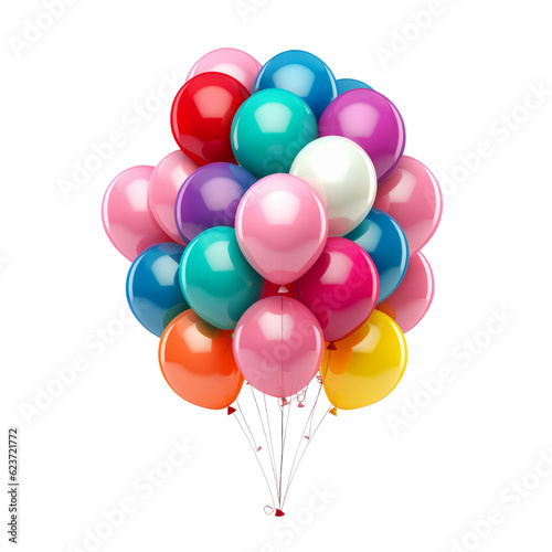balloons isolated on transparent background cutout