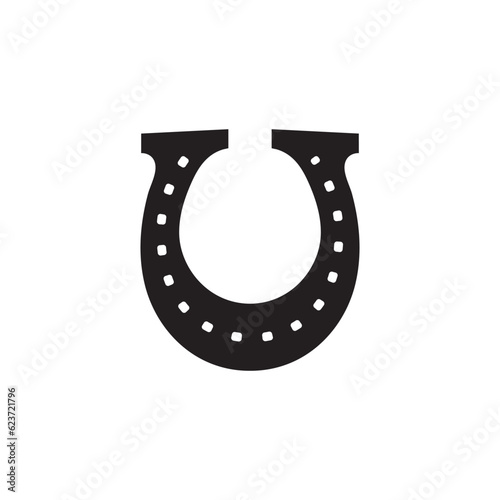 Horseshoe vector icon. Horseshoe flat sign design. Horse shoe symbol pictogram. UX UI icon