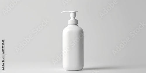 AI Generated. AI Generative. White cosmetic bottle container concept white decoration mockup mock up background. Graphic Art