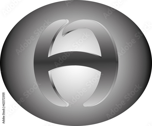 Grafika powstała w wyniku szeregu przekształceń koła. poprzez zastosowanie gradientu uzyskano efekt trójwymiarowości obiektu. Stanowi on stylizację połączonych liter H i F.