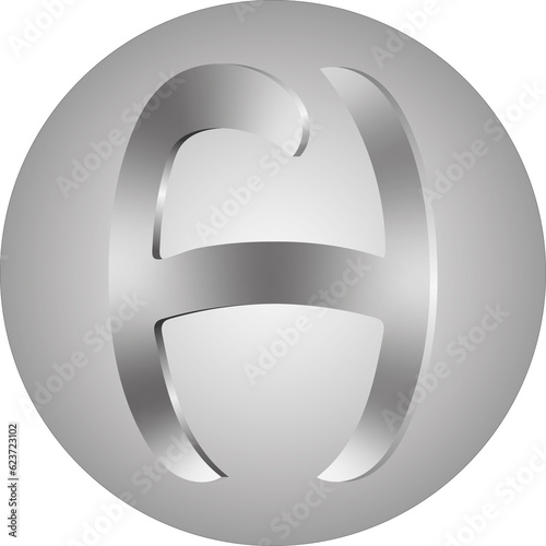 Grafika powstała w wyniku szeregu przekształceń koła. poprzez zastosowanie gradientu uzyskano efekt trójwymiarowości obiektu. Stanowi on stylizację połączonych liter H i F.