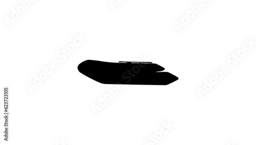rubber Boat for Fishing, silhouette