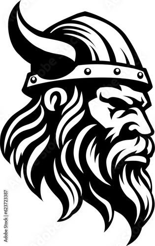 A Viking warrior or barbarian gladiator man mascot face looking strong wearing a helmet. In a retro vintage woodcut style.