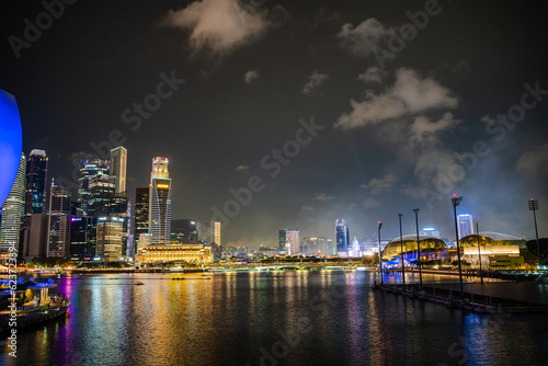 Singapore landmarks by night