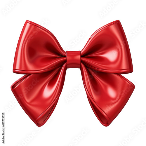 Fotografia, Obraz red ribbon bow isolated on transparent background cutout
