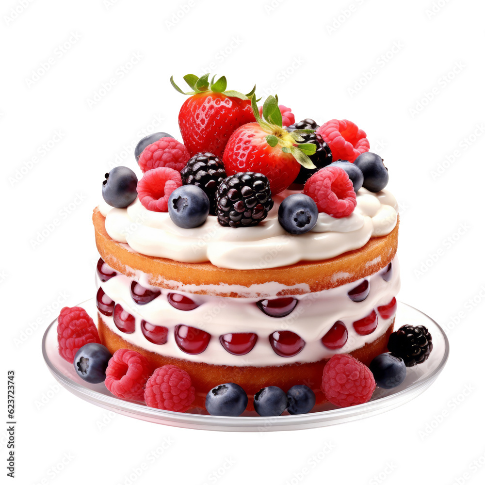 cake with berries isolated on transparent background cutout cake with berries isolated on transparent background cutout