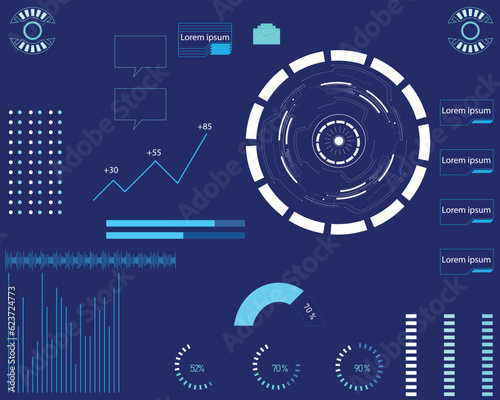 digital futuristic interface, virtual interface