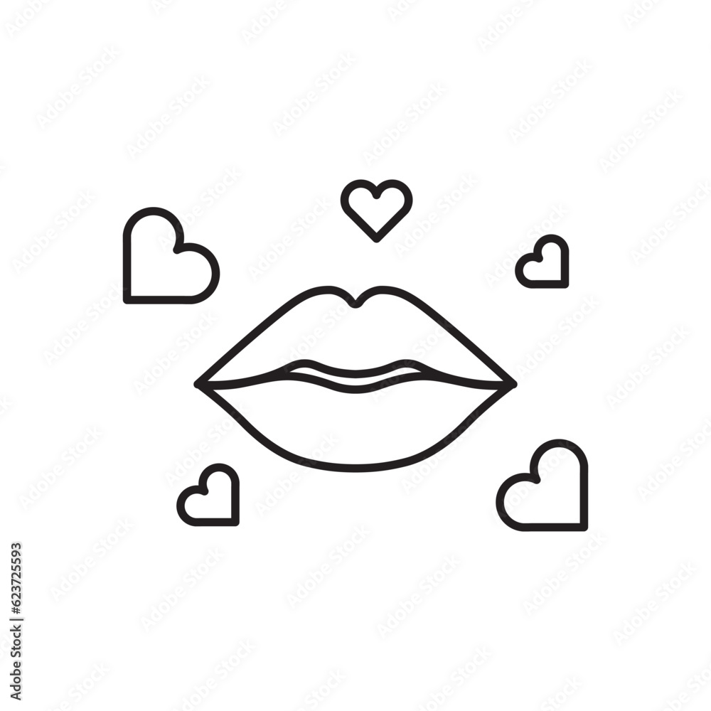 Kiss icon. Lip vector icon. Lips flat sign design. Lips symbol pictogram. UX UI icon Kiss icon. Lip vector icon. Lips flat sign design. Lips symbol pictogram. UX UI icon