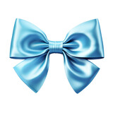 blue bow isolated on transparent background cutout