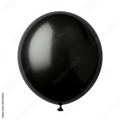 black balloon isolated on transparent background cutout