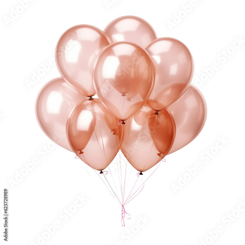 pink balloons isolated on transparent background cutout