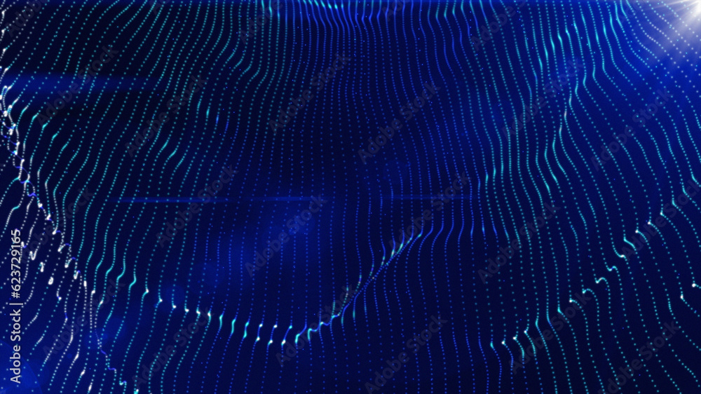 Blue plexus Flashing space particle form, futuristic neon graphic Background, energy 3d abstract art element illustration, technology artificial intelligence, shape theme wallpaper