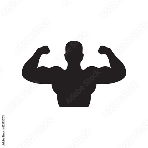 Muscle vector icon. Bodybuilder flat sign design. Biceps symbol pictogram. UX UI icon