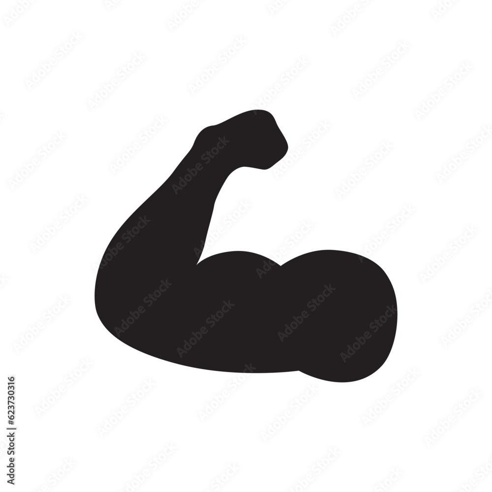 Muscle vector icon. Bodybuilder flat sign design. Biceps symbol pictogram. UX UI icon
