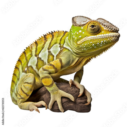 chameleon isolated on transparent background cutout