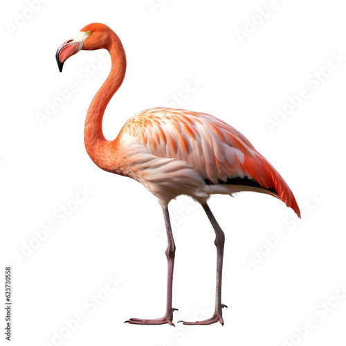 pink flamingo isolated on transparent background cutout