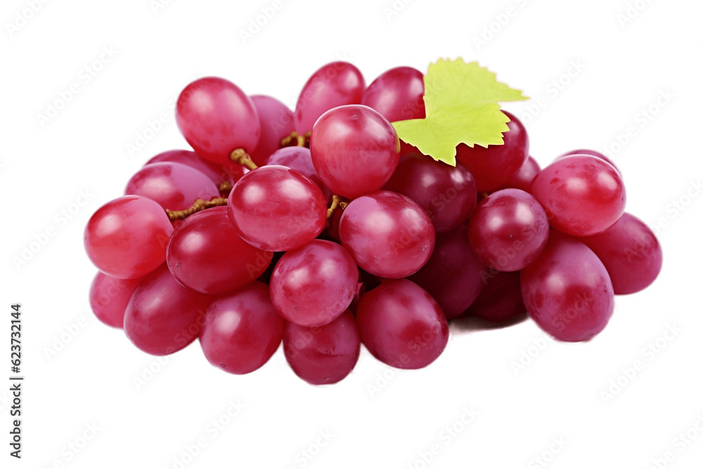 Red Grapes Isolated on Transparent Background, Generative Ai