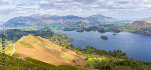 Fotografering Views from Catbells near Keswick in the lake district Cumbria north east England