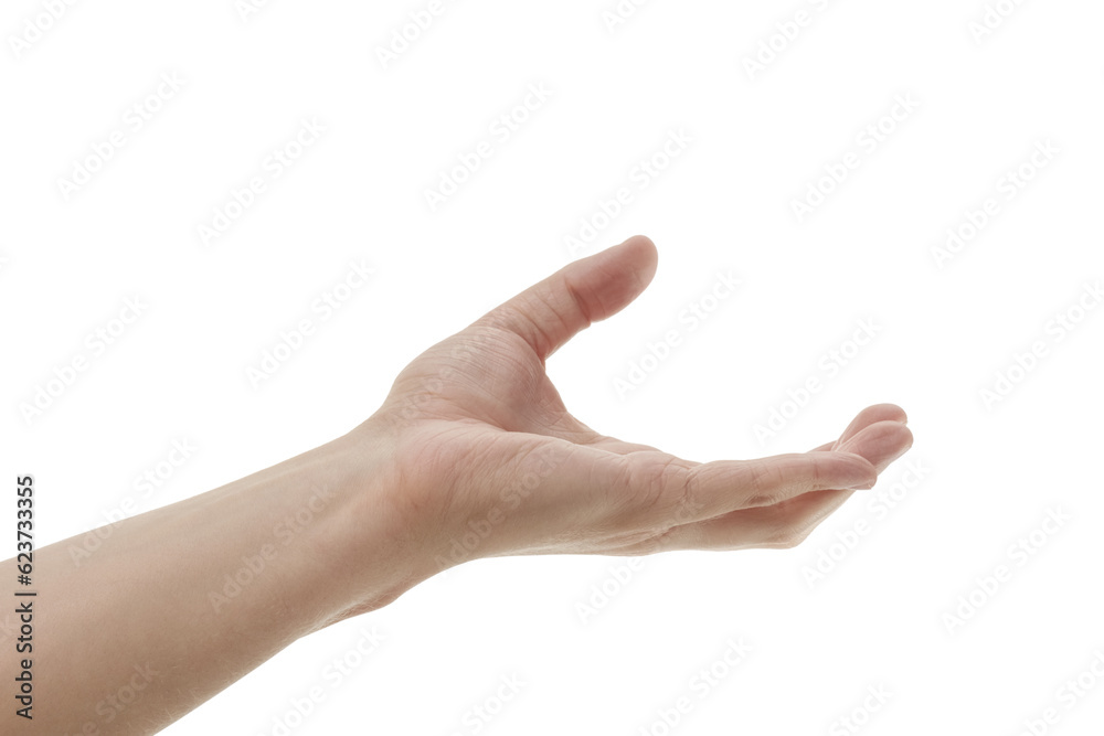 Man hand to hold something isolated on white background Man hand to hold something isolated on white background