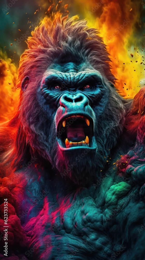 Capturing the Excitement and Energy of a Powerful Gorilla AI Generated