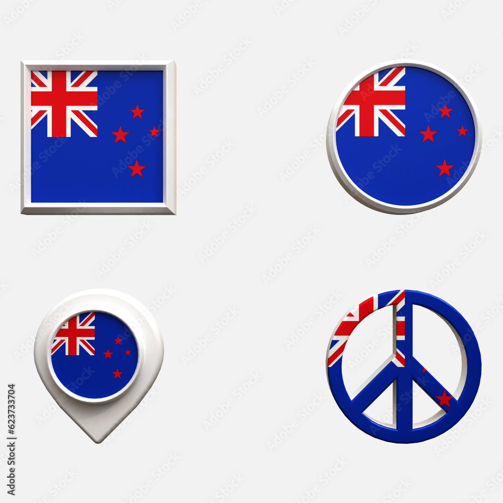 Obraz premium 3D Realistic Location map pin gps pointer markers Flag Concept Flag 3d rendering