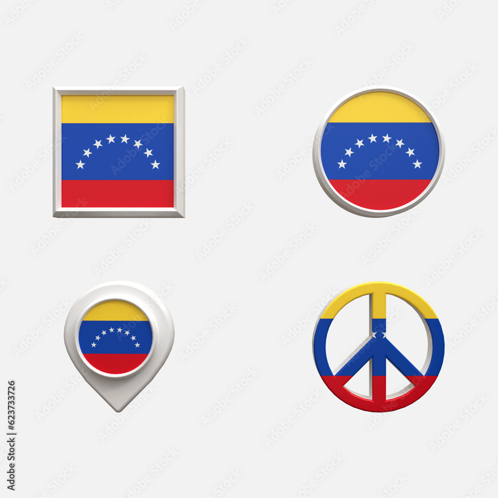 Fototapeta premium 3D Realistic Location map pin gps pointer markers Flag Concept Flag 3d rendering