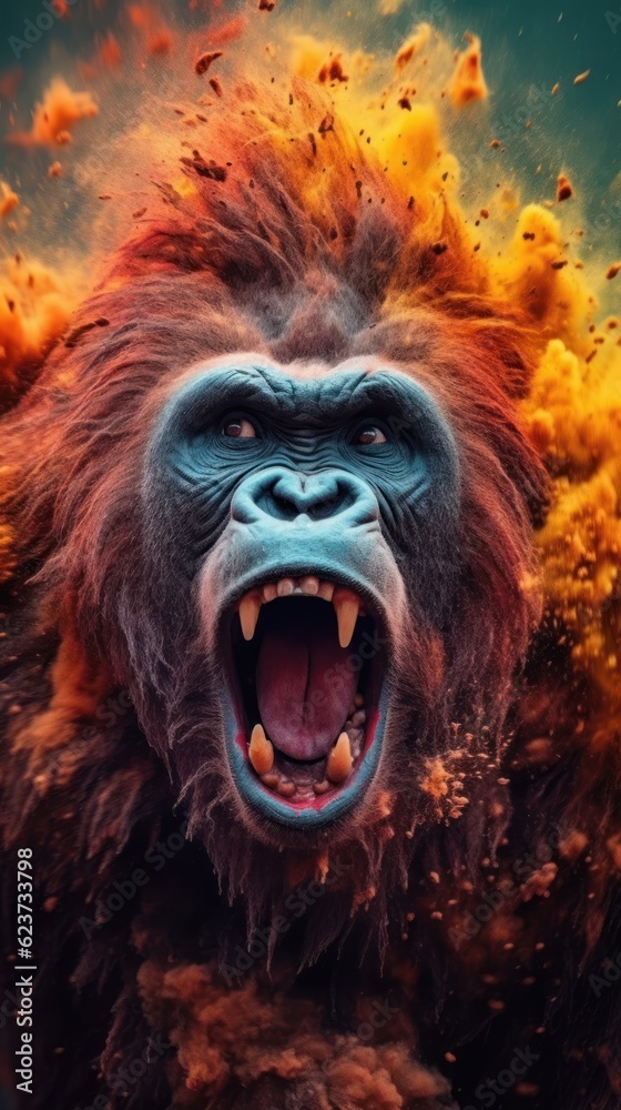 Vibrant Gorilla: Capturing the Excitement and Energy AI Generated