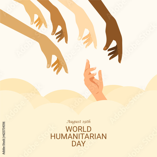 world humanitarian day poster template vector