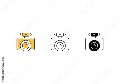 Camra icons set vector stock illustration.
