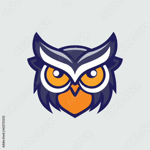 Fototapeta Naklejka Na Ścianę i Meble -  owl mascot logo design vector with modern illustration concept, emblem and tshirt printing. owl illustration for sport team.